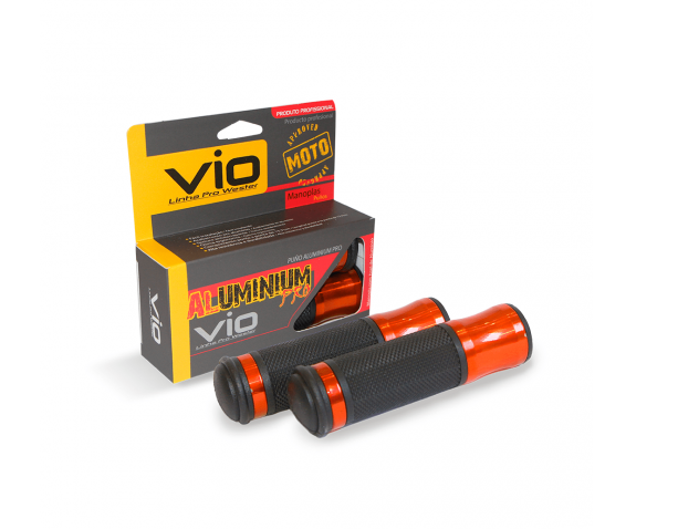MANOPLA ALUMINIUM PRO COM ANEL LARANJA FLUOR CROSS