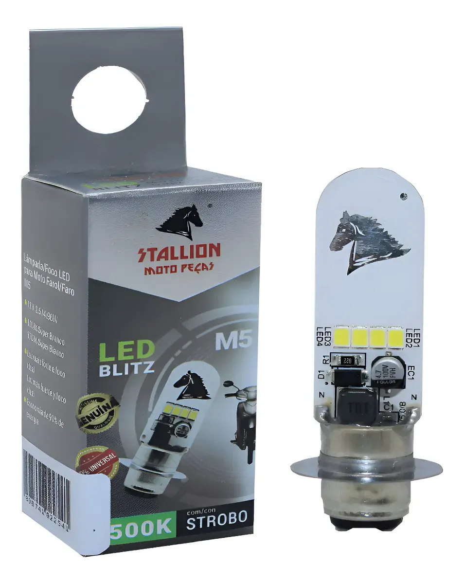LAMPADA LED FAROL M5 COM STROBO BIZ BROS