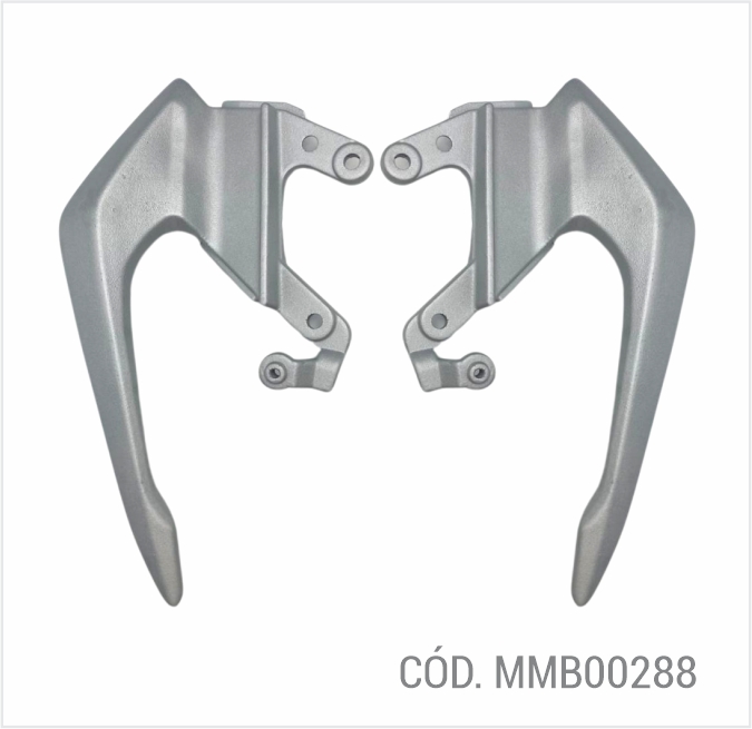 ALÇA TRASEIRA ALUMINIO CG TITAN 160 PRATA PAR L.