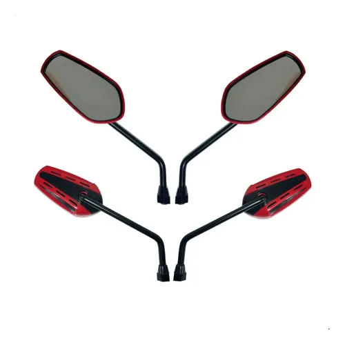 RETROVISOR GTX VERMELHO H.PRETA L.PRATA