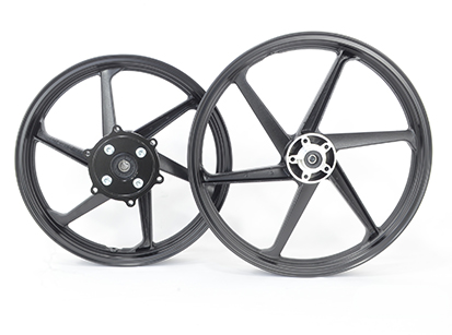 RODA ALUMINIO PRETA 6 PALITOS C/ ROLAMENTO NXR 150 BROS ESD