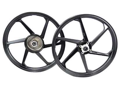 RODA ALUMINIO PRETA 6 PALITOS C/ ROLAMENTO (PAR) YBR125 ESD 00-08